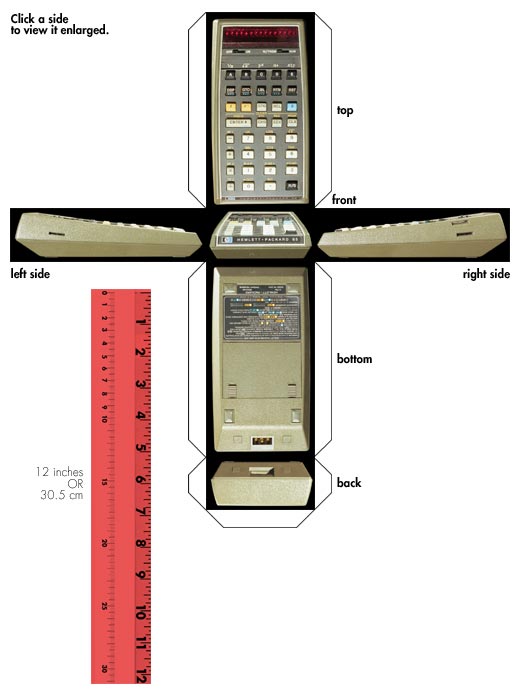Hewlett-Packard programmable pocket calculator - six views.