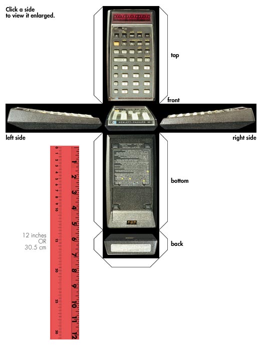 Hewlett-Packard-80 business pocket calculator - six views.