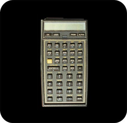 Hewlett-Packard-41CX alphanumeric handheld computer - 3/4 view.