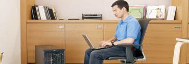 The HP BladeSystem c3000 enclosure is fully configured for simple setup.